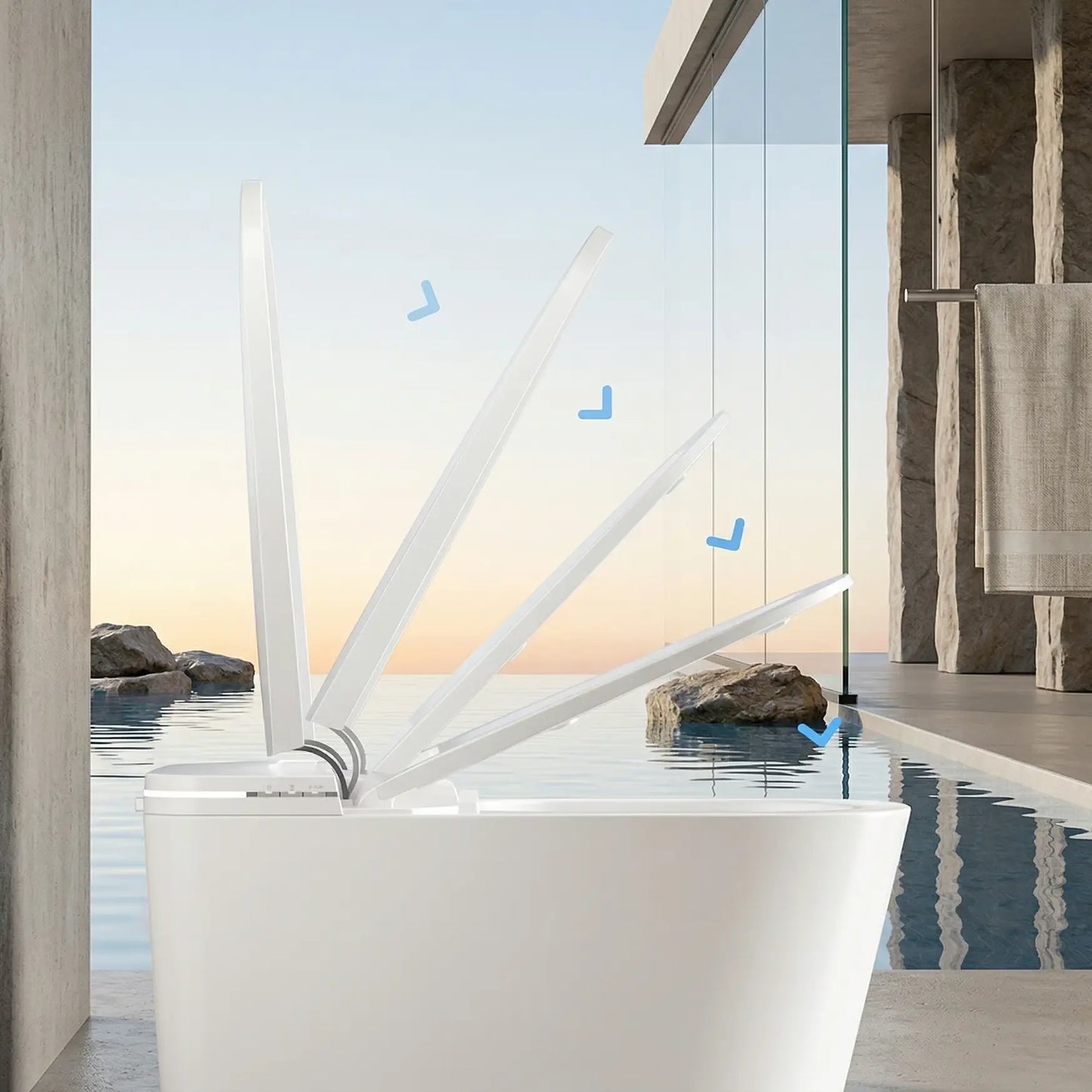WC Japonais Intelligent Suspendu — Bidet Intégré, Siège Chauffant Et Séchage Automatique